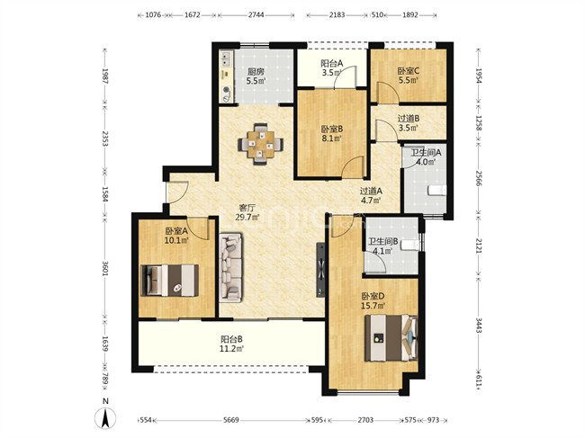 （原業(yè)主血虧 雙學(xué)位）新城觀山印法拍房1棟706室
